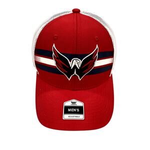 Washington Capitals NHL Red Hat Adjustable MVP Mesh Snapback New Triple Stripe